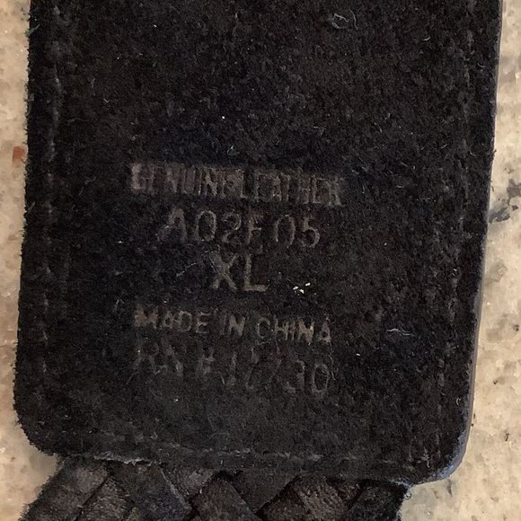 Black Woven Leather Belt Size XL - Picture 7 of 7